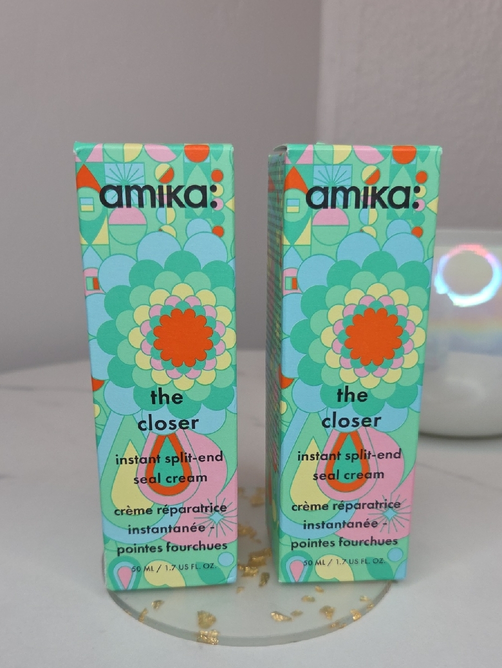 Amika The Closer Instant Split-End Seal Cream. This is a lightweight, 2-in-1